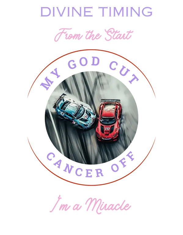 God Cut Cancer Off" poster, created by Rev. S.J. Burns as part of her personal healing testimony, symbolizing faith and divine healing