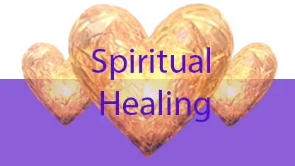 Gold heart banner symbolizing free healing, spiritual energy medicine, and group distant healing.